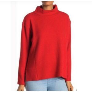 Chelsea & Theodore red ribbed oversized funnel neck sweater large